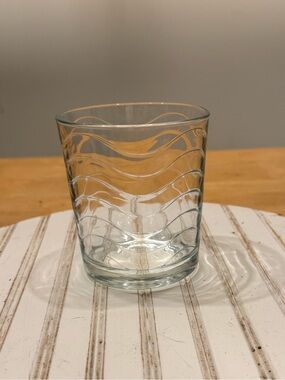 Pasabahce 'Toros' clear cooler glasses featuring a distinctive horizontal wave